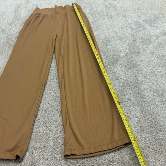 Calvin Klein Camel Brown wide leg flowy loose relaxed fit pull on pants Sz M NWT - Picture 8 of 10
